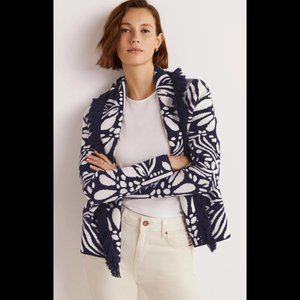 NWOT Boden Fringed Jacquard Knit Jacket US 6 (UK 10)
